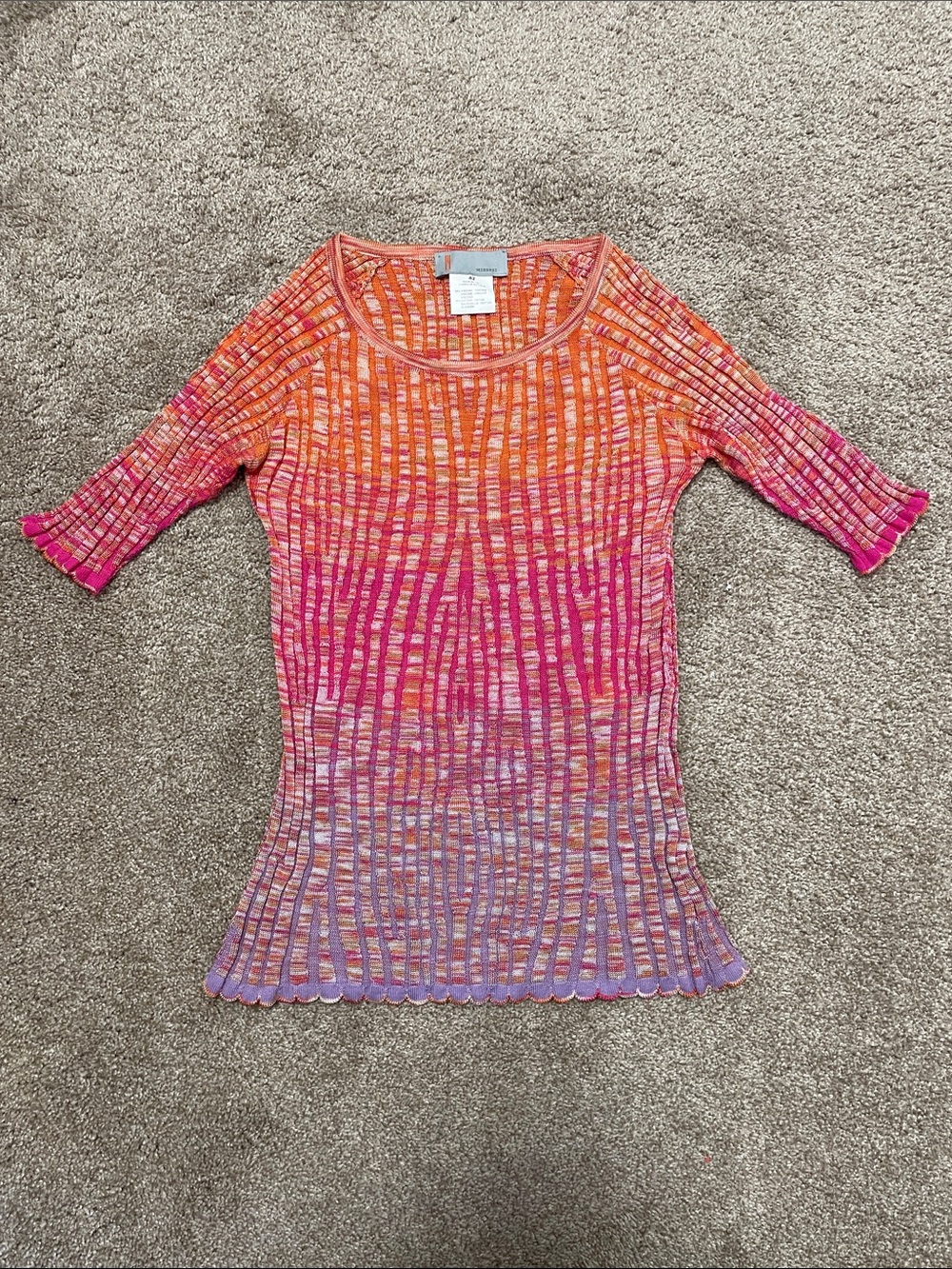 Y2K vintage Missoni Ribbed-knit colorful dégradé gradient style Top